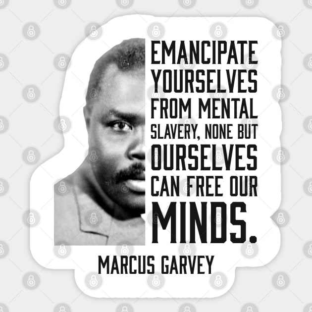 Emancipate yourselves from mental slavery, Marcus Garvey, Black History Sticker by UrbanLifeApparel